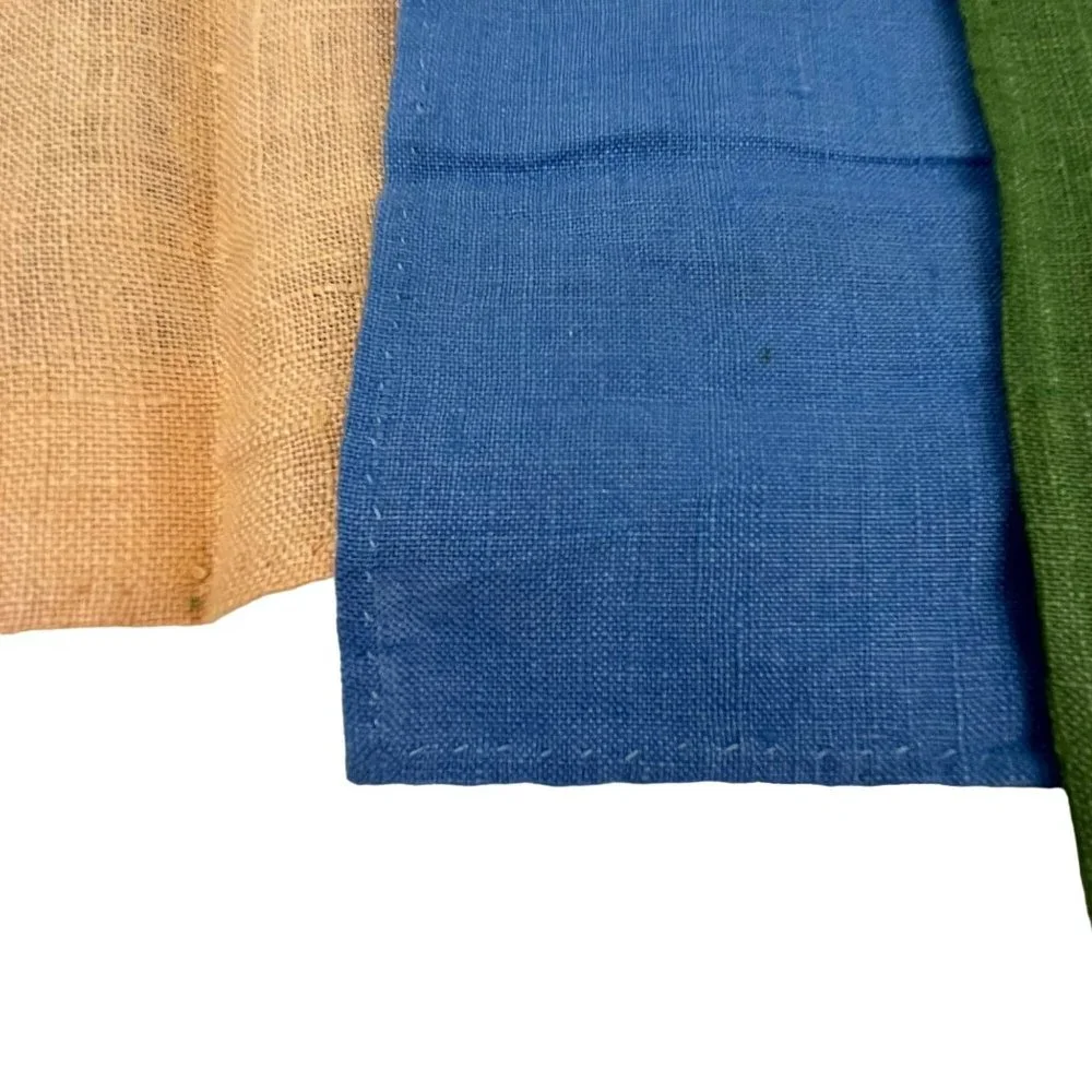 Vintage Set of 4 Multicolor Hand-Stitched Linen Luncheon Napkins